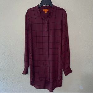 Joe Fresh burgundy long sleeve blouse